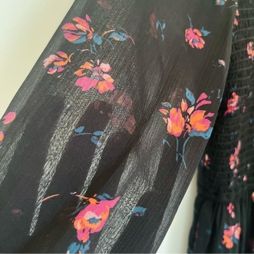 Hollister Whimsigoth Black Floral Mini Dress - Size Small - Picture 5 of 10